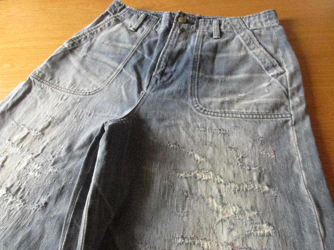 ★美品45R加工ワイドデニムベイカーパンツ2