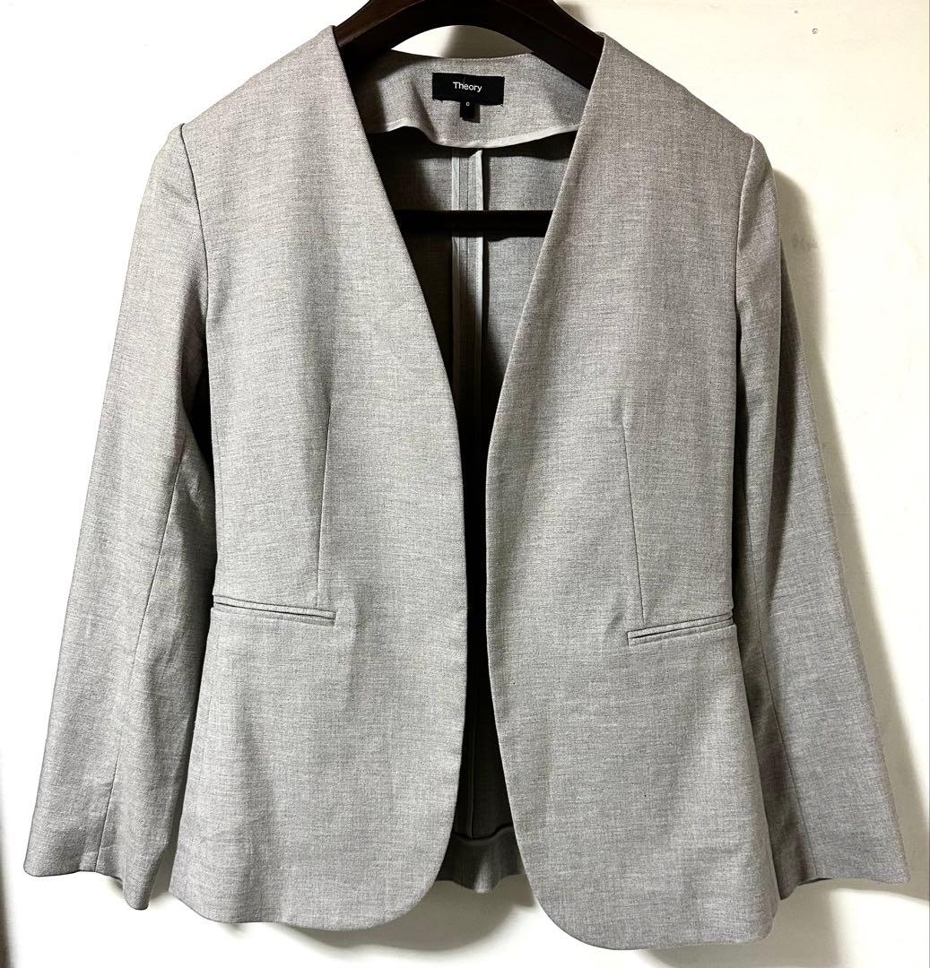 現行タグ　THEORY パンツスーツ　セットアップ　グレー　0 セオリー