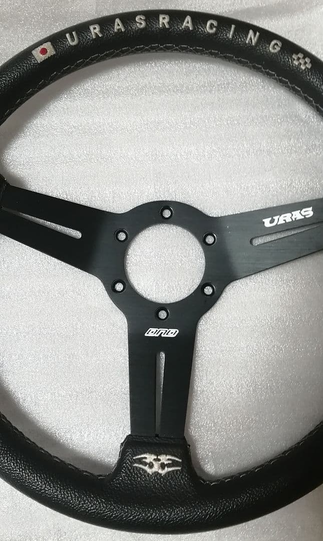 URAS ブラックレザー ステアリング 3スポーク