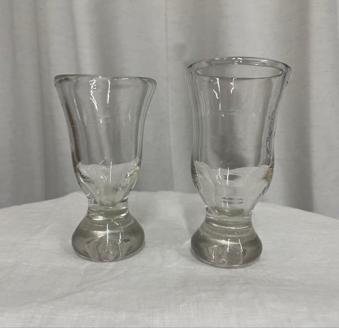 安土忠久さん　ワイングラス2客　吹きガラス