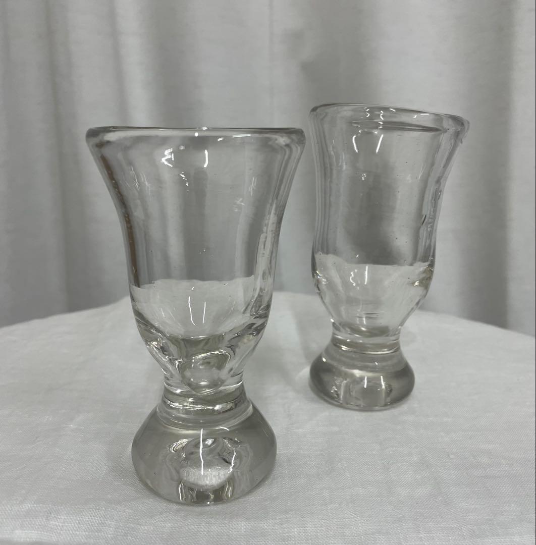 安土忠久さん　ワイングラス2客　吹きガラス