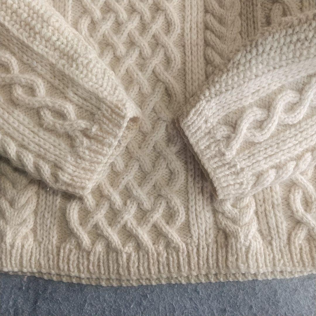 インバーアラン アランニット1A クルーネック フィッシャーマン ケーブル 冬