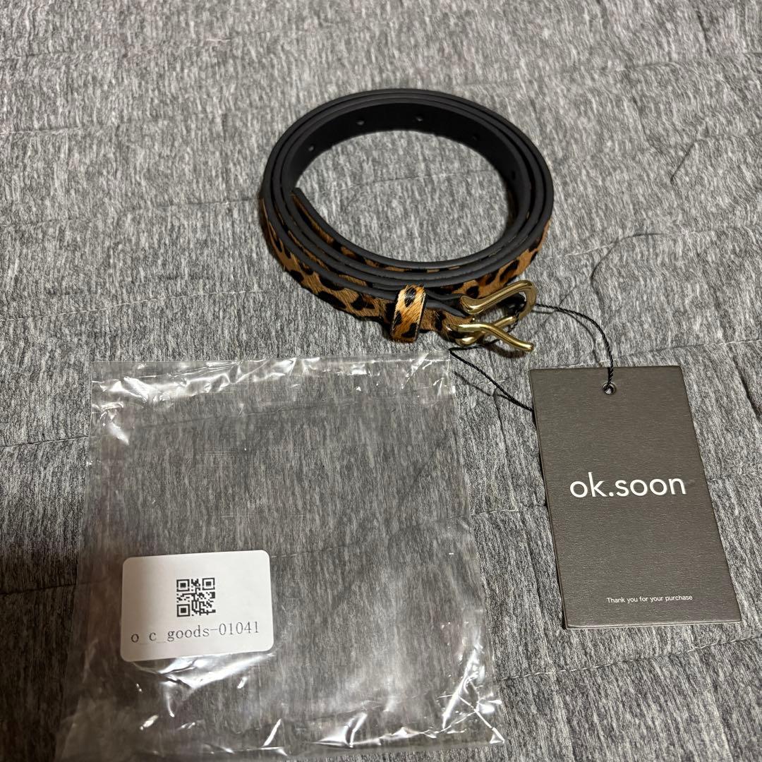 ok.soonレオパードレザーベルト★豹柄★オクスン