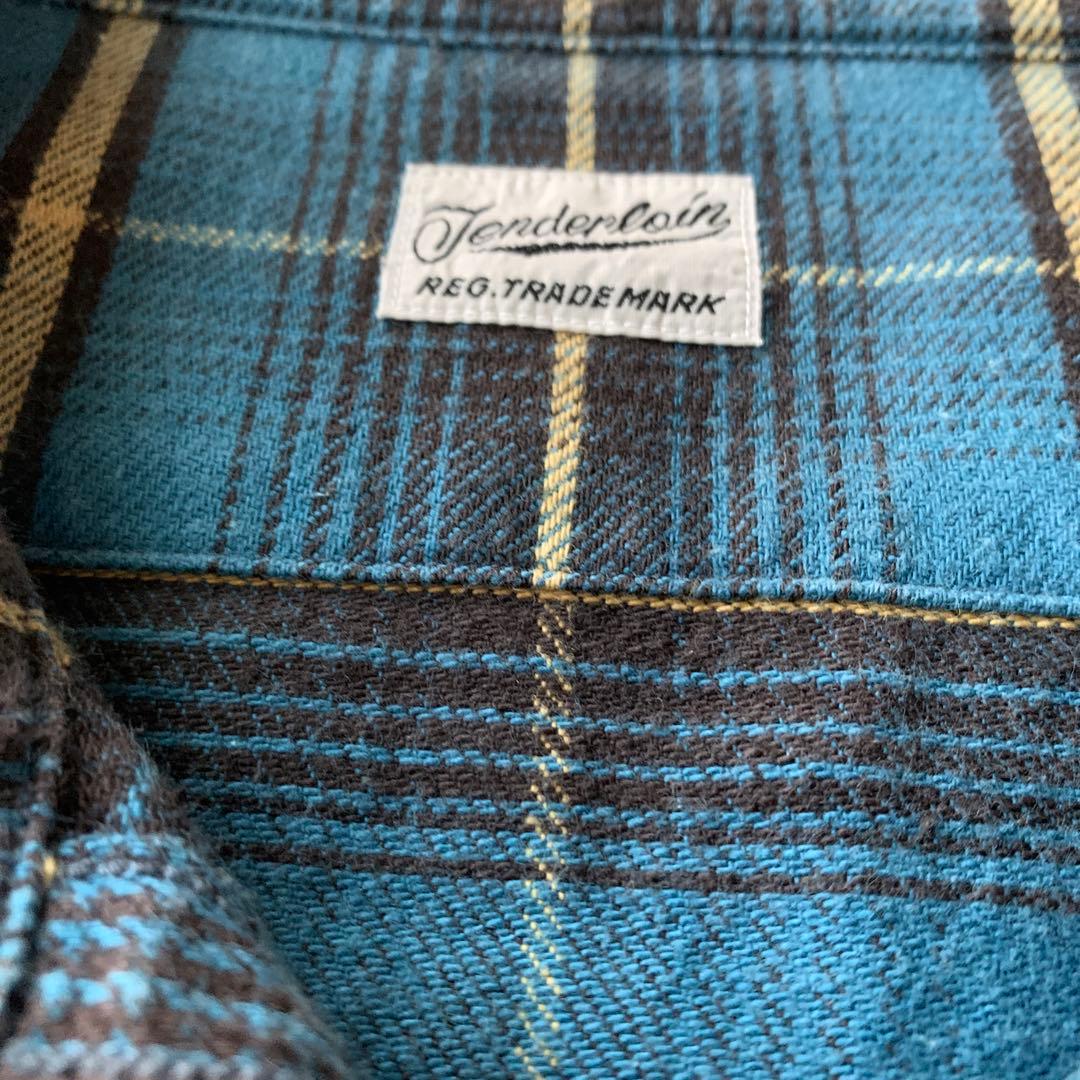 超美品　ヘビーフランネルシャツ　ターコイズブルー　Lサイズ　木村拓哉