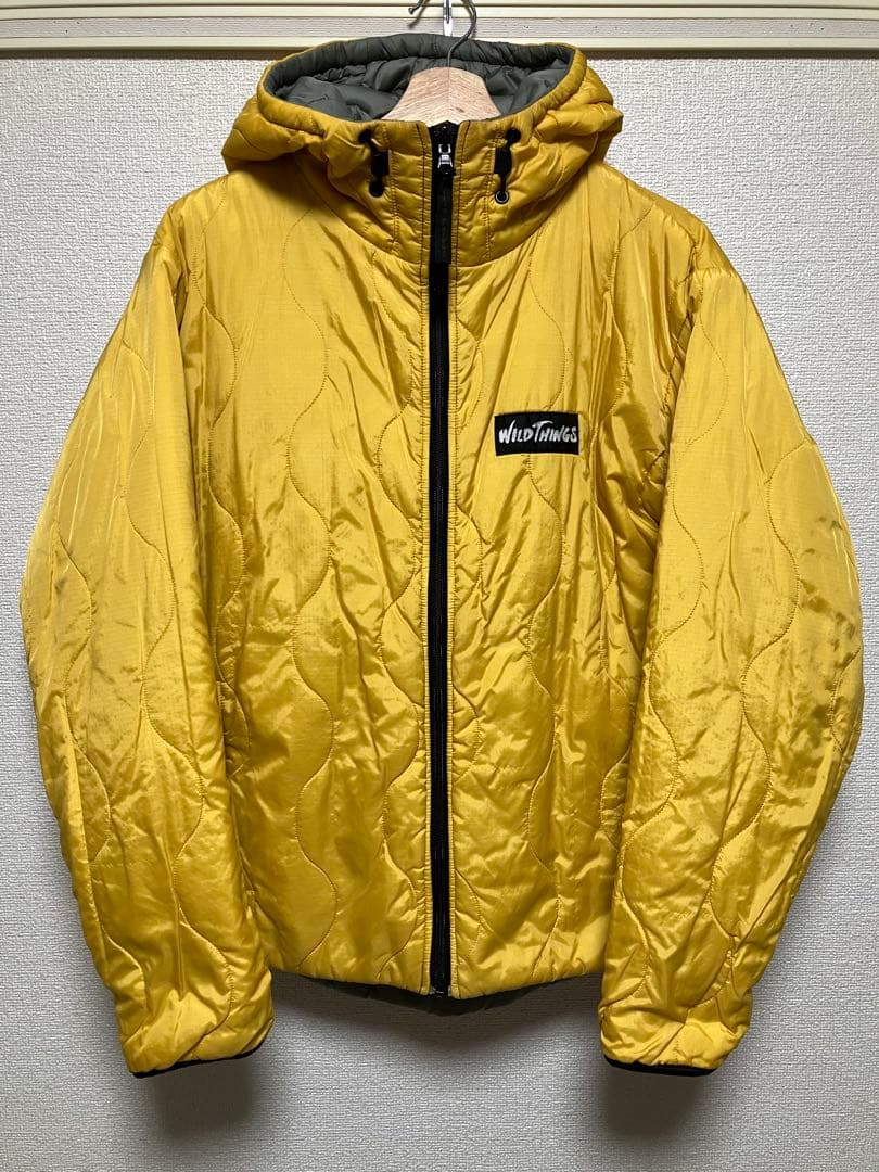 USA WILD THINGS リバーシブル プリマロフトパーカ L 黄 灰