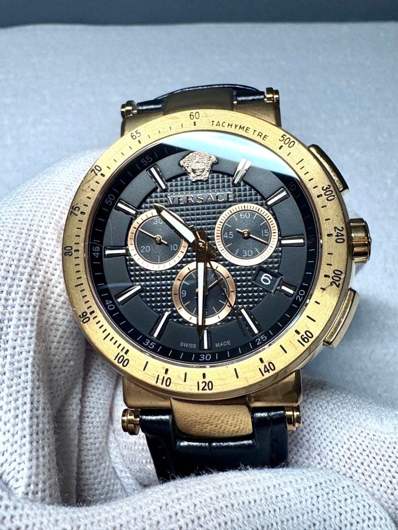Versace クロノグラフ腕時計 黒/金