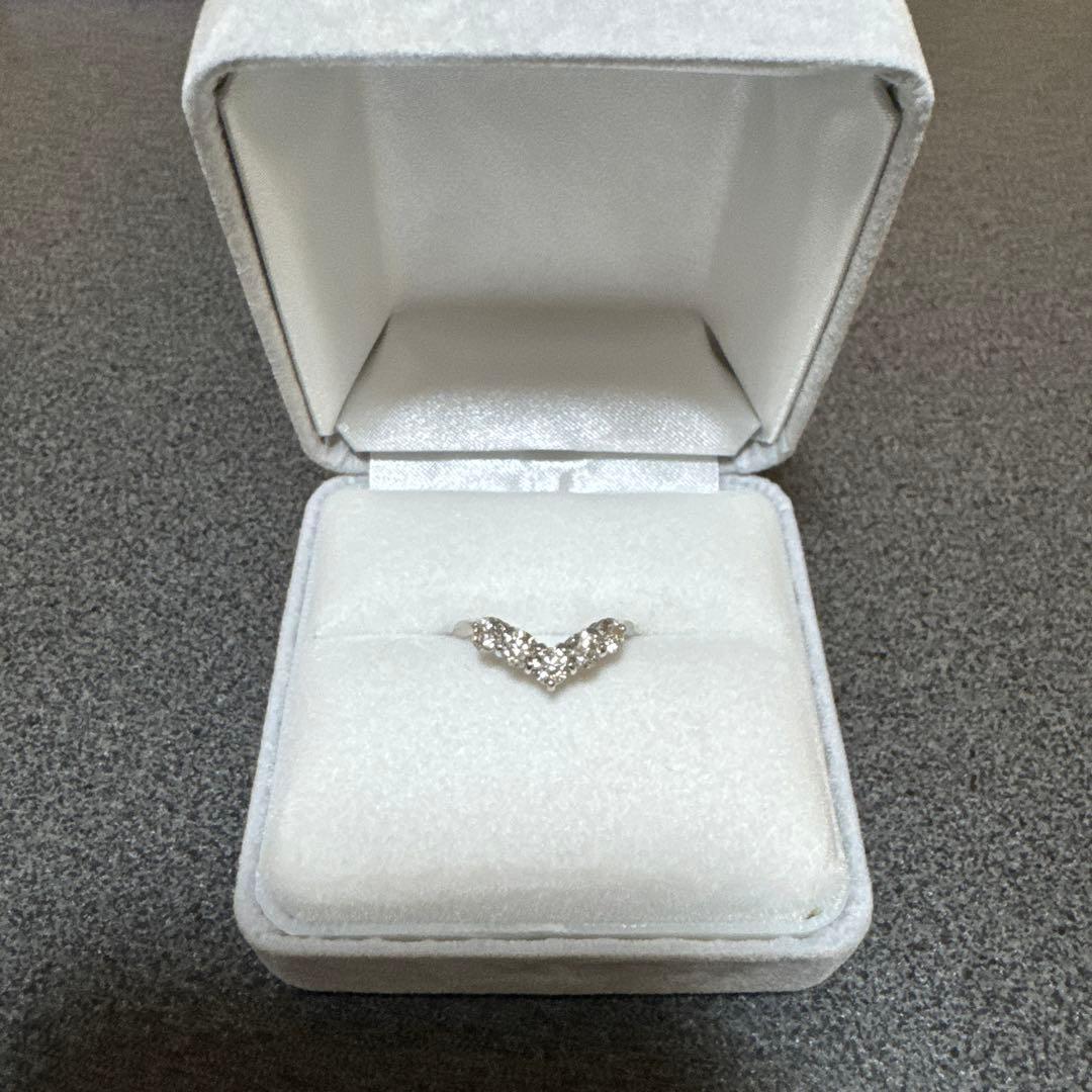 Pt900 ダイヤモンド V字 リング 1.00カラット　鑑別書付き