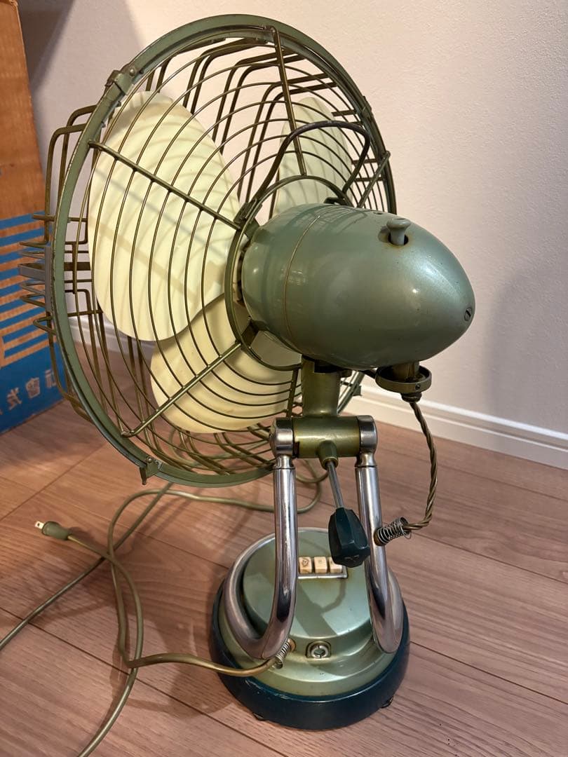 三菱扇風機 DM-12L 高級扇 シルバーグリン 30cm 昭和レトロ
