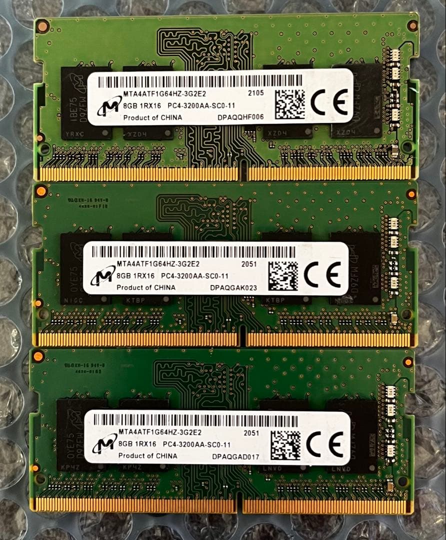 m*o様 Micron DDR4-3200 8GB 3枚セット ノートPC用