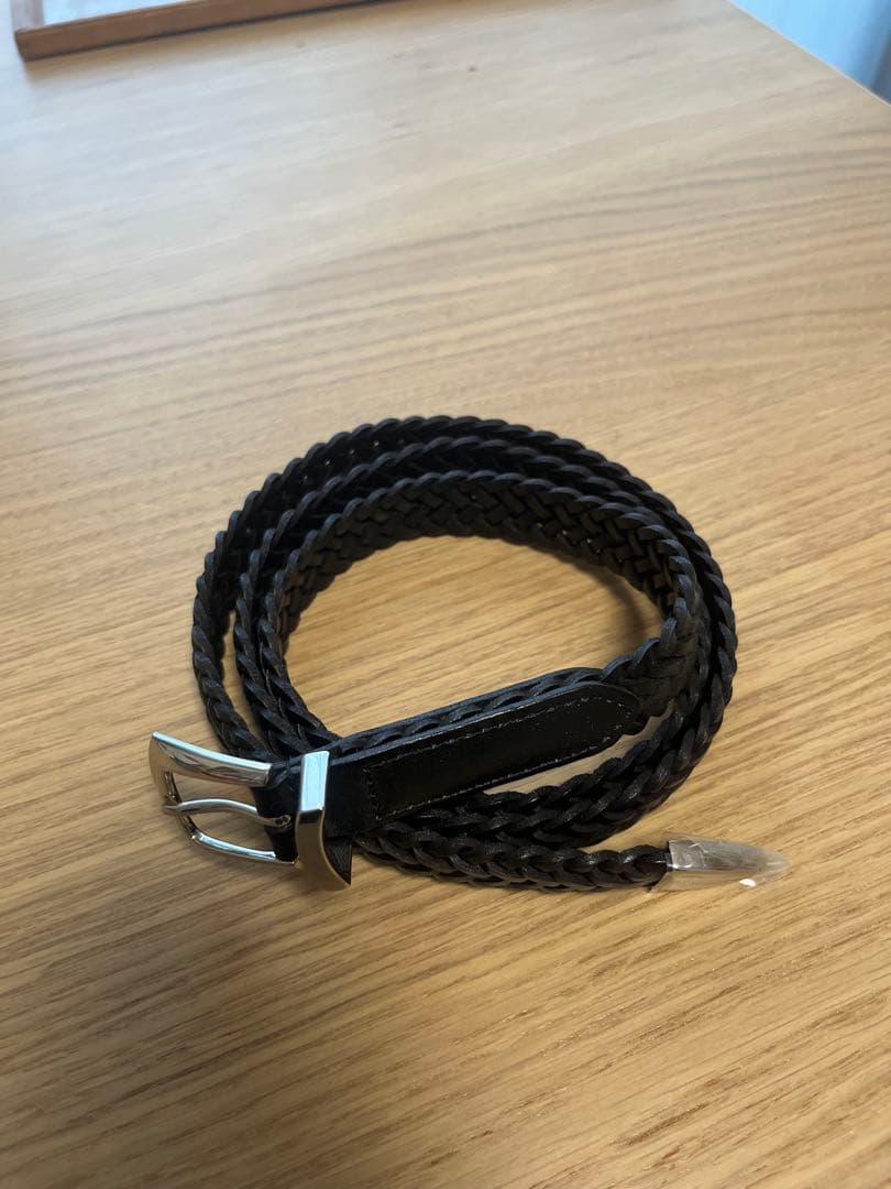 MBハイエンドレザー ナローメッシュベルト（シルバー）