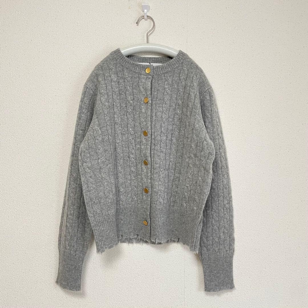 【新品】ADAWAS カシミヤケーブルニット カーディガン