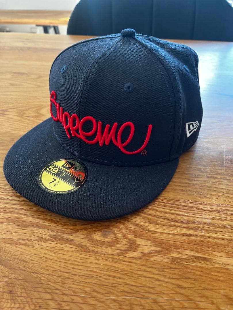 Supreme 59FIFTY ネイビー キャップ 7 1/4