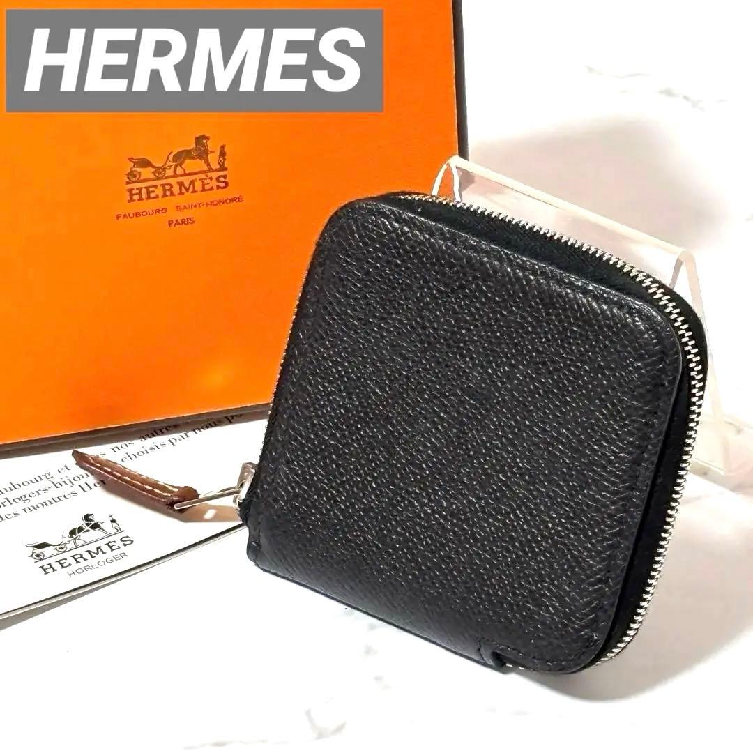 美品✨ エルメス アザップシルクイン コンパクト ケース 黒 O刻印 箱付