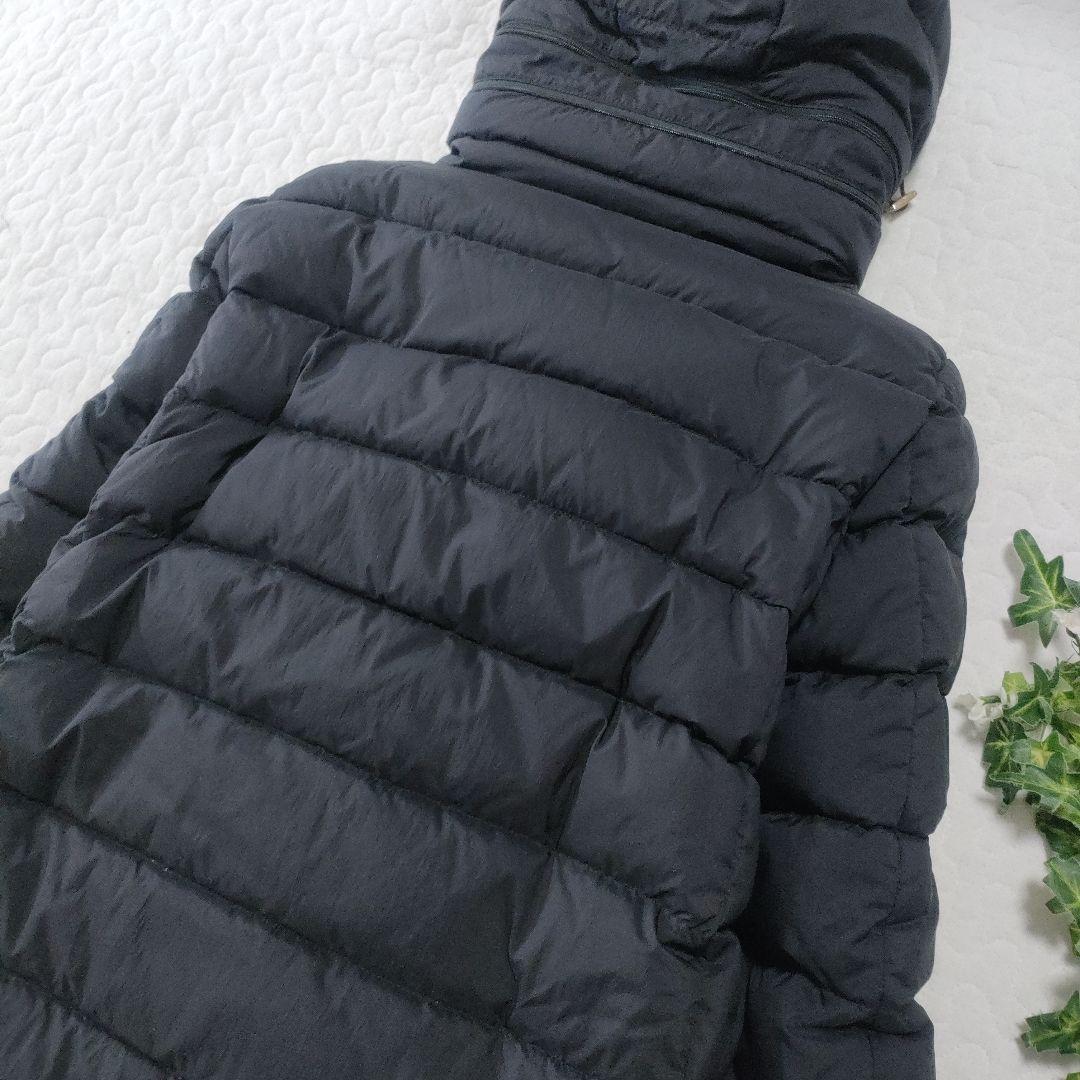 HERNO　ダウンコート　フード着脱可能　黒×グレー　42