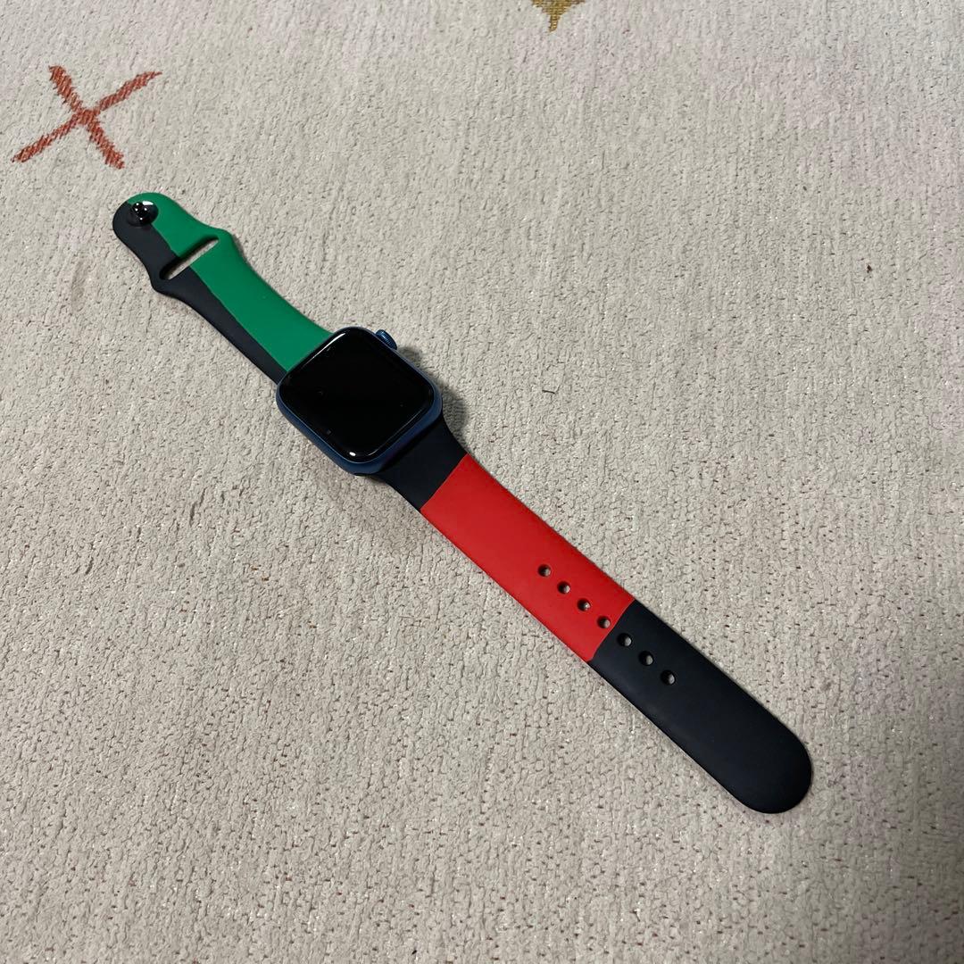 Apple Watch7 GPS ブルー　41mm スポーツベルト