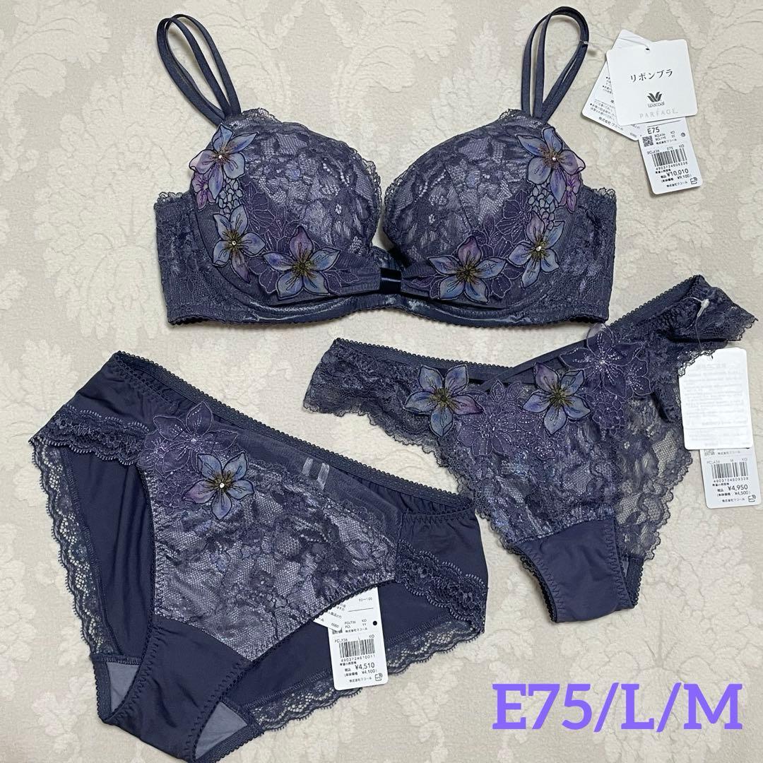 ワコール　パルファージュ　リボンブラ　E75/ノーマルL/ソングM