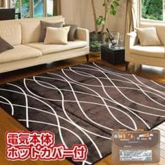 MORITA 電気カーペット 2畳用 ホットカーペットカバー付 グロウ ブラウン