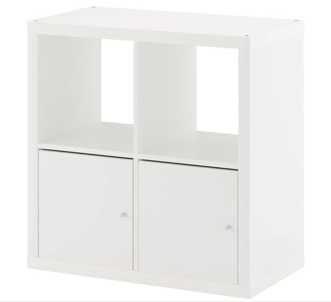 カラックス　IKEA ラック　棚　本棚　白　扉付き