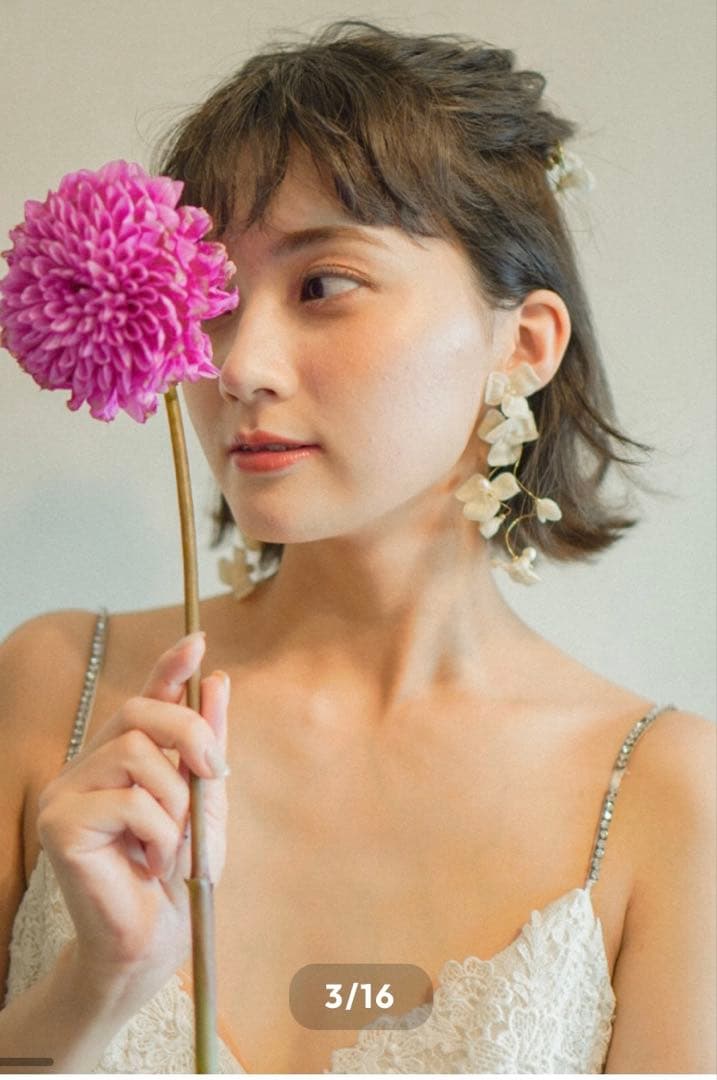 coussinet fleur フラワー ピアス