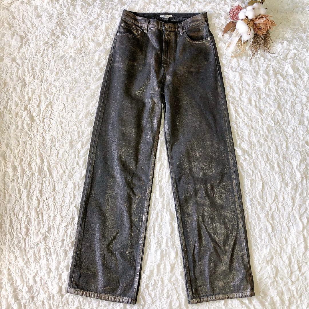 Ameri アメリ FOIL STRAIGHT COLOR DENIM 26
