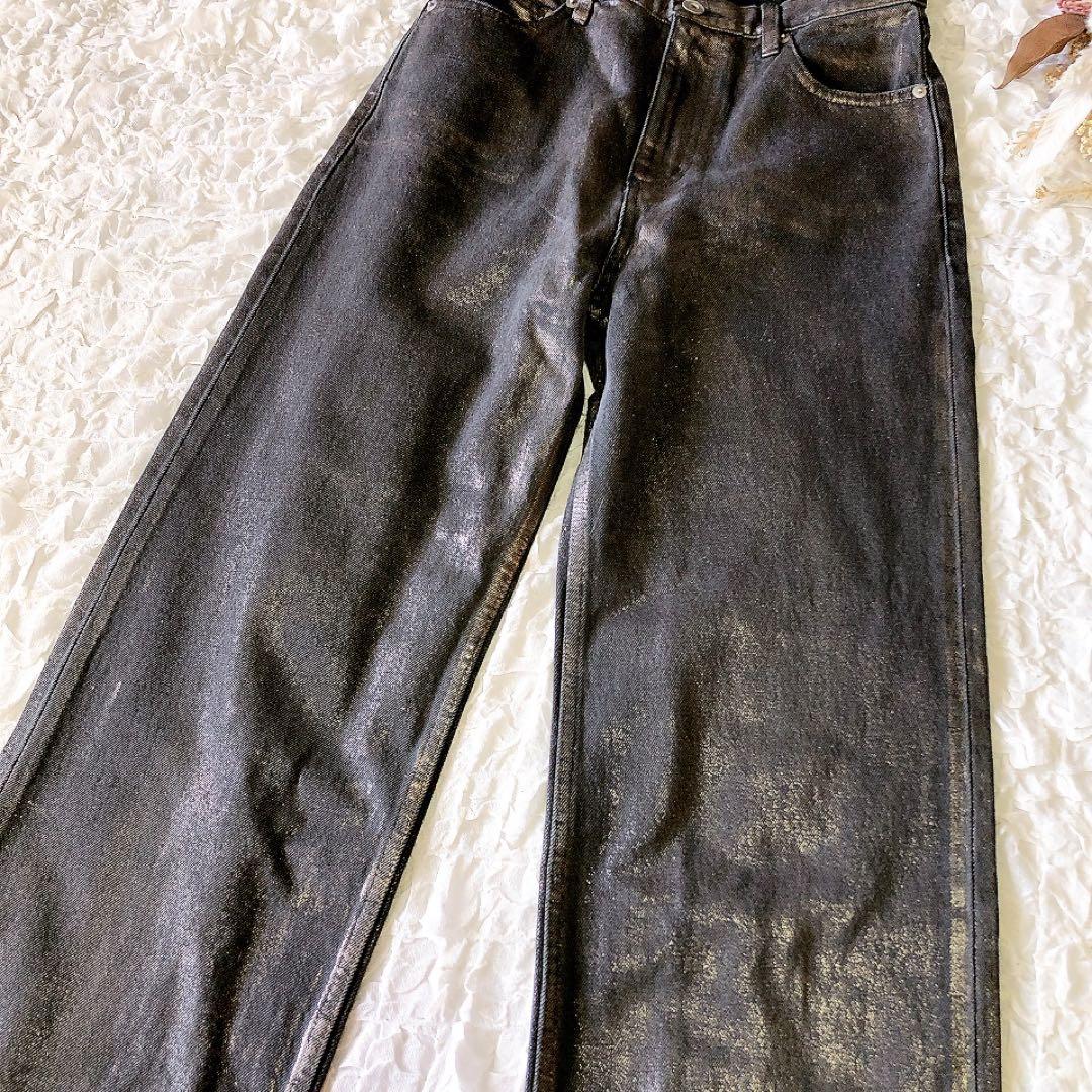 Ameri アメリ FOIL STRAIGHT COLOR DENIM 26