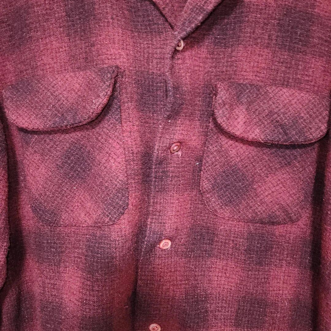 BRENT 40s MONTGOMERYWARDオンブレチェック開襟ウールシャツ