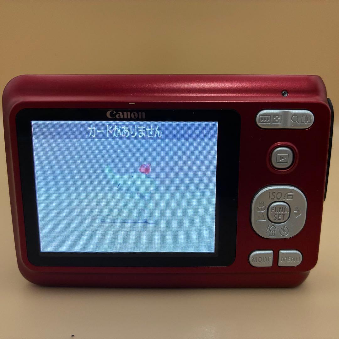 ★極美品★ Canon PowerShot A480 レッド 単3電池 コンデジ