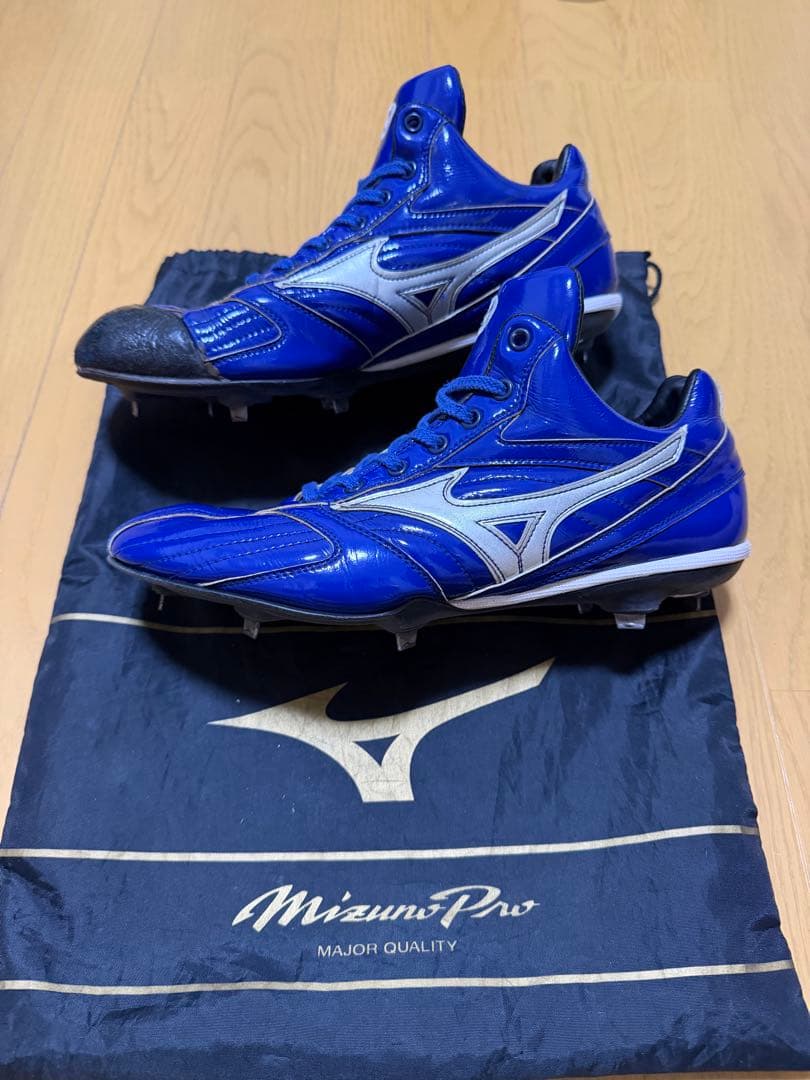 ミズノプロ 青 スパイク 野手用 27.0センチ 美品