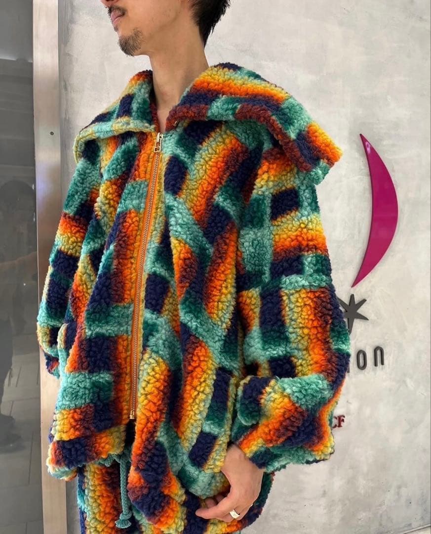 FRANZIUS NO HOOD ジャケット 青系チェック