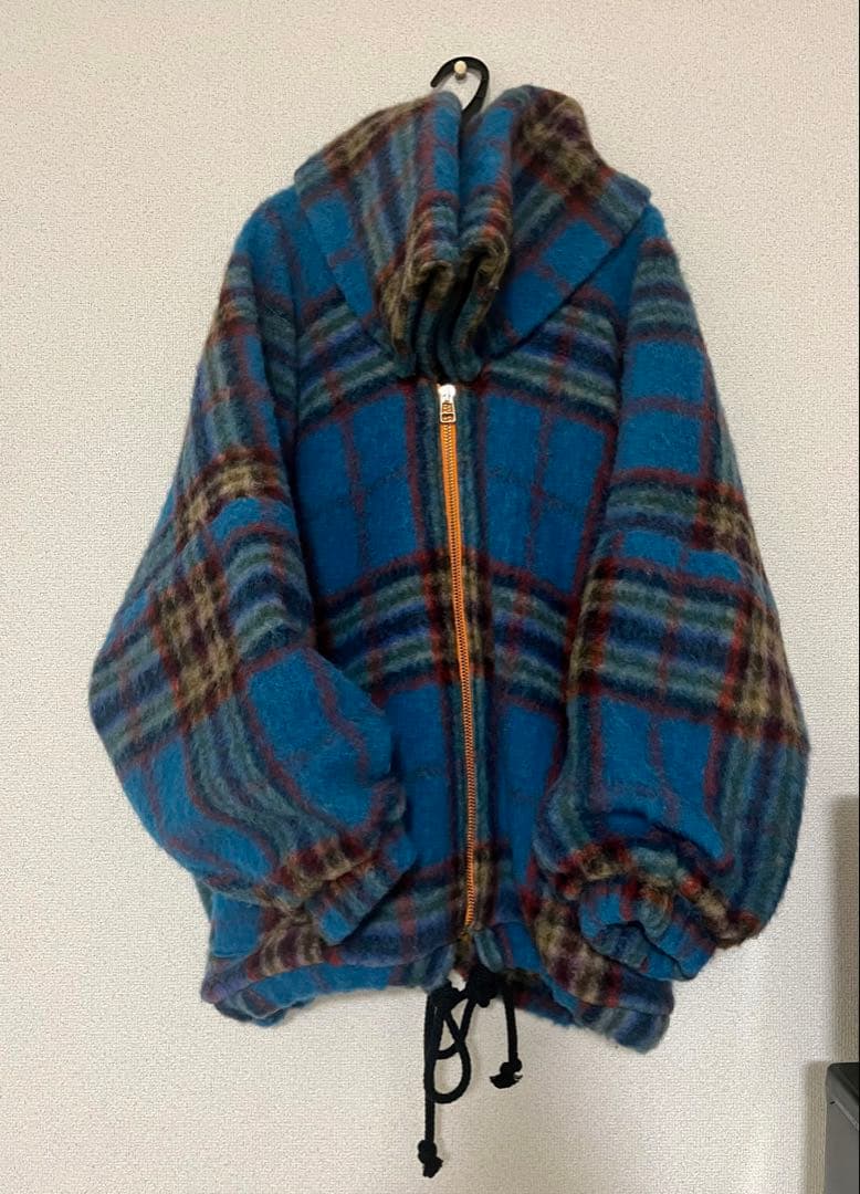 FRANZIUS NO HOOD ジャケット 青系チェック