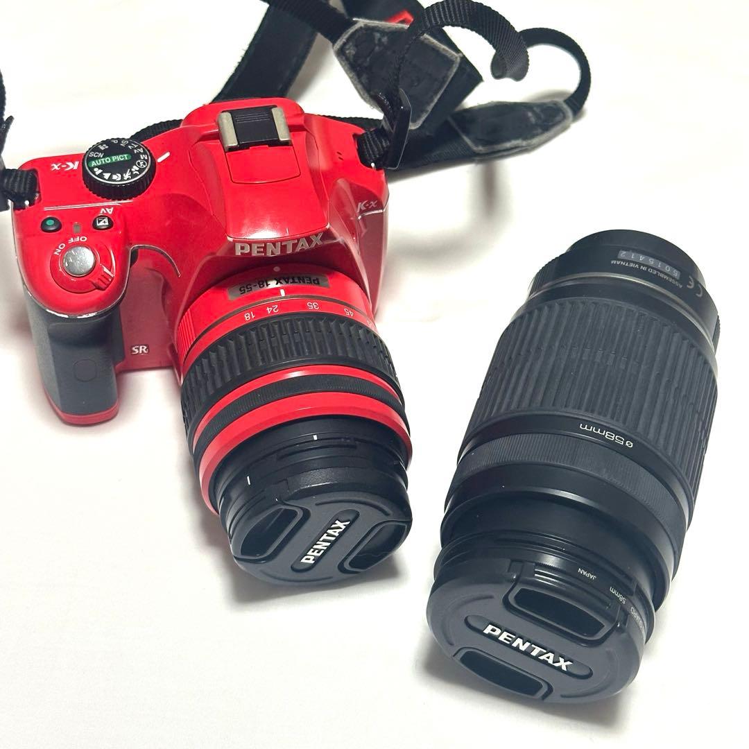 PENTAX K-x ダブルズームキット 赤 レッド