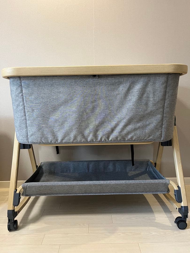 HZDMJ 折りたたみ式ベビーベッド グレー