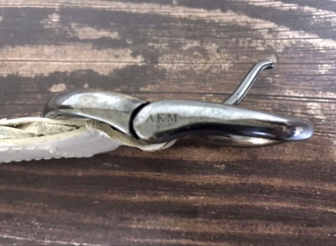 【希少レア】 AKM　 レザーベルト　ホワイト　メッシュ　編込　 エイケイエム