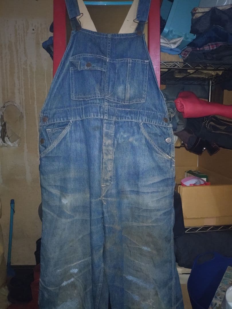 ４０sヴィンテージ オーバーオール ヘッドライト ハウスマーク