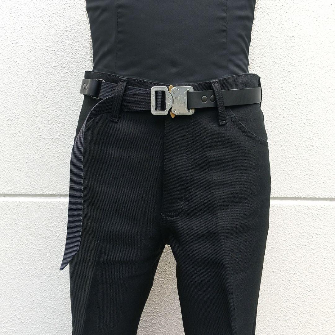 本田 レザー×ナイロン コブラバックルベルト ハンドメイド商品