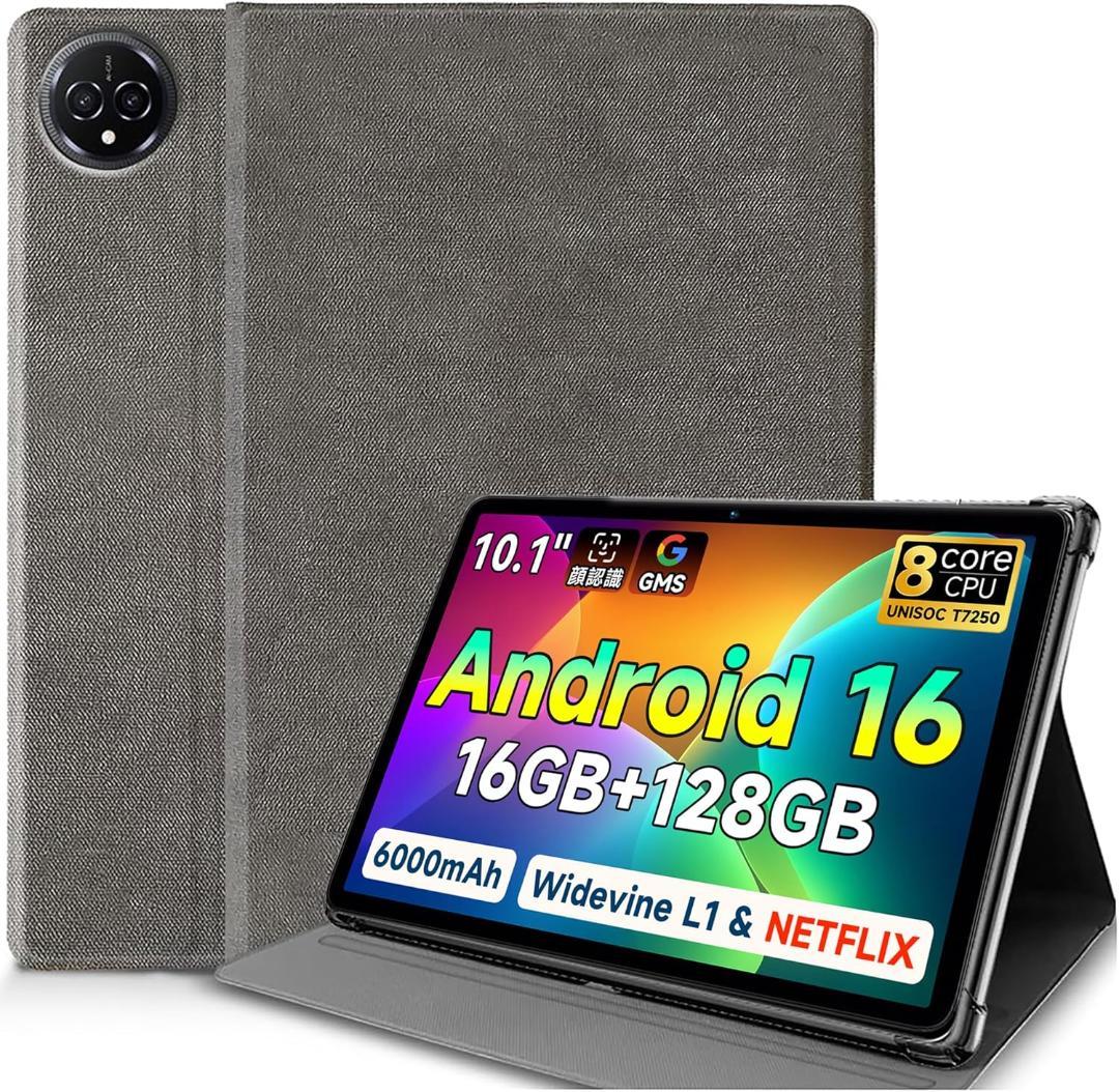 Android16 タブレット 10インチ ケース付き 128GB Type-C