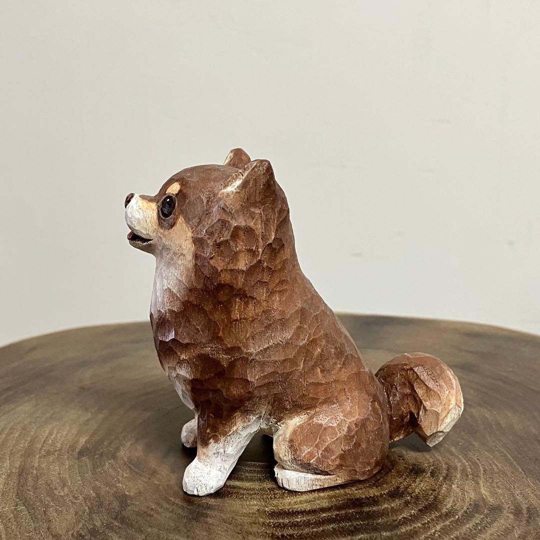 木彫りのチワワ(チョコ&タン)