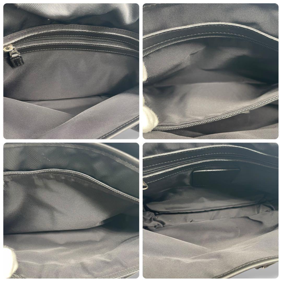 希少 COACH☆ショルダーバッグ 斜め掛け ナイロン レザー A4収納可 黒