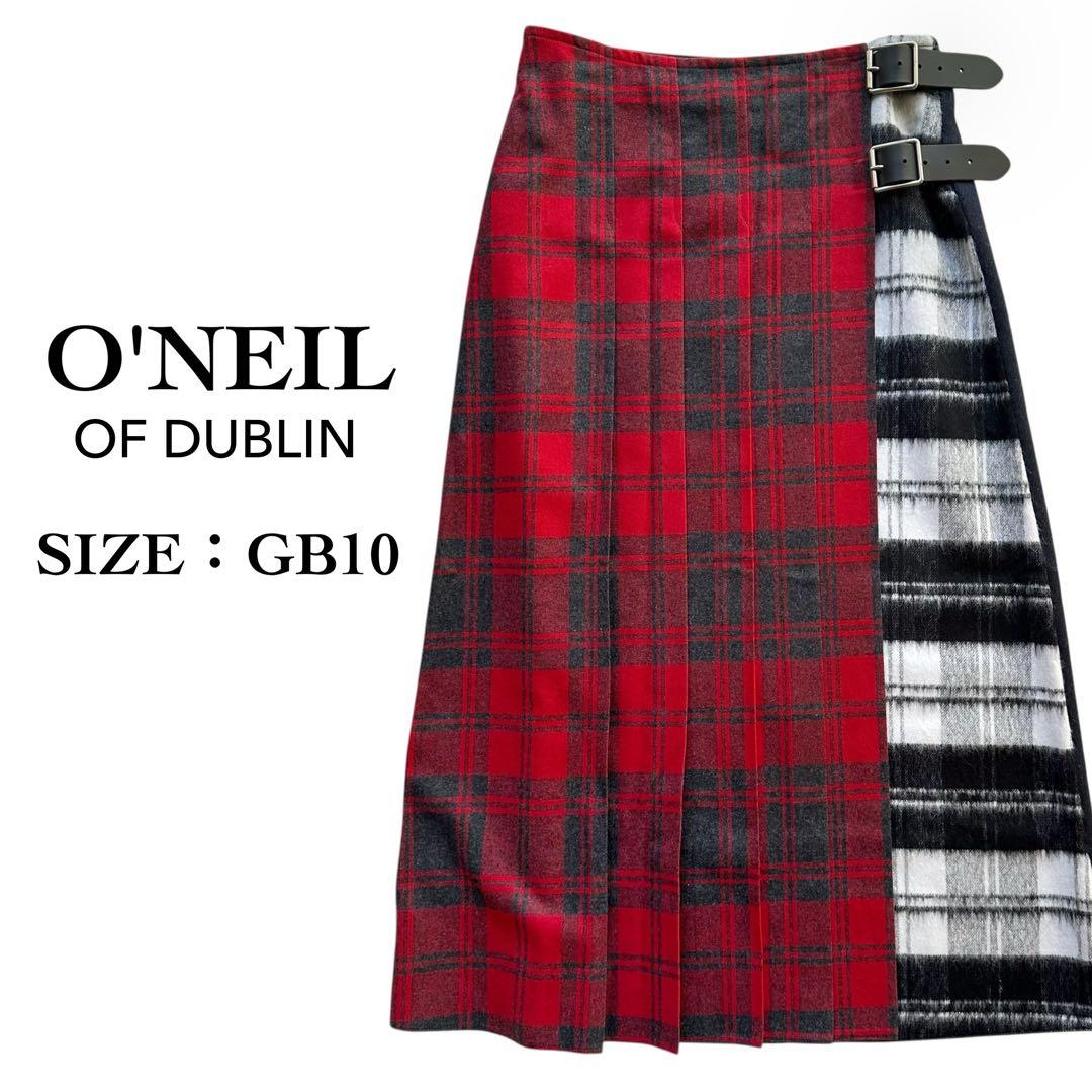 オニールオブダブリン マルチコンビネーションキルト プリーツスカート ロング