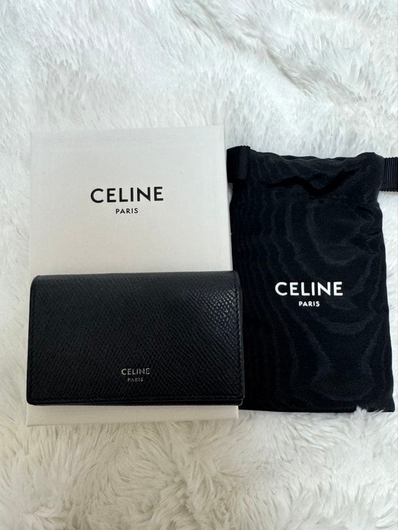 CELINE ブラック レザー キーケース