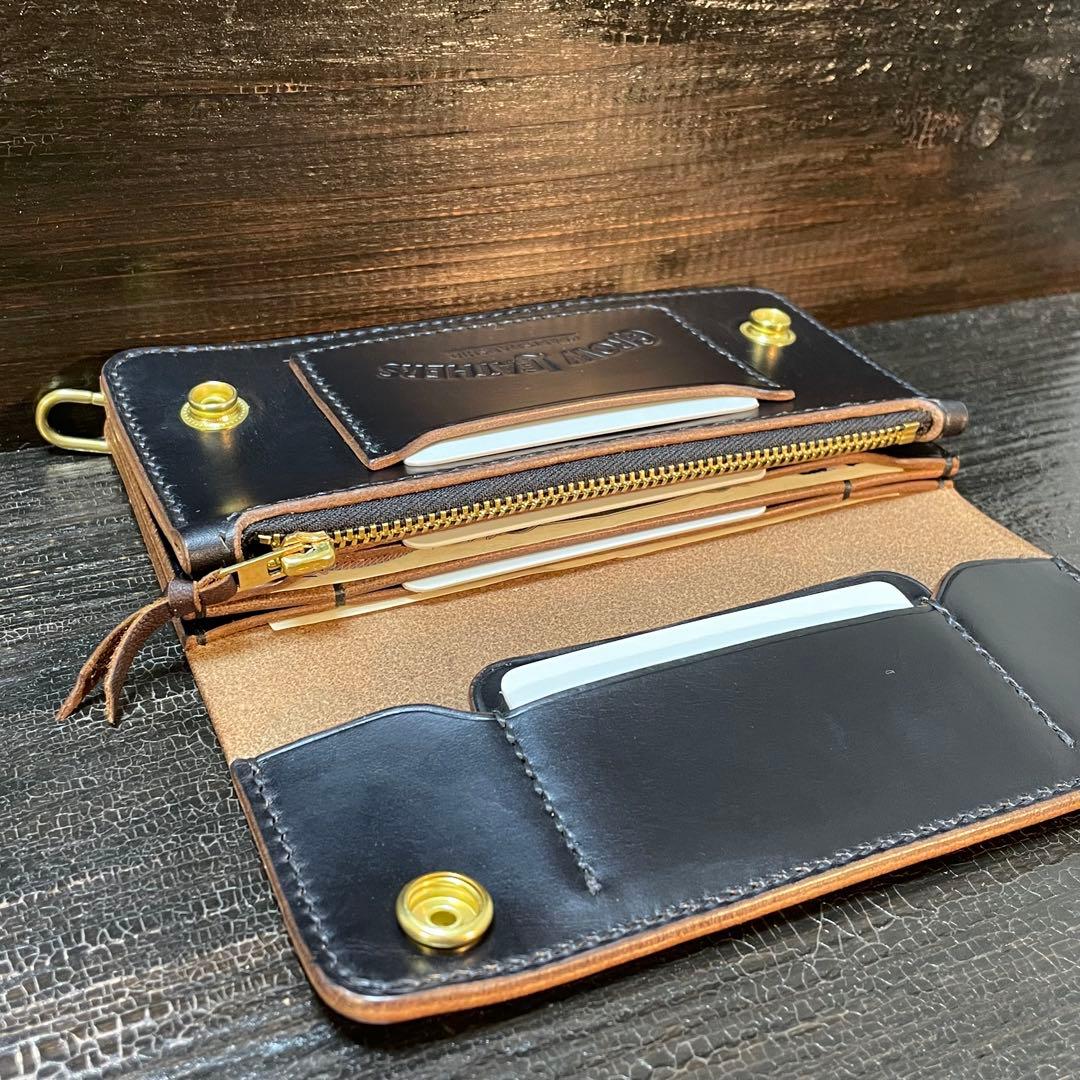 HORWEEN クロムエクセル セミロングトラッカーウォレット3層　42タロン