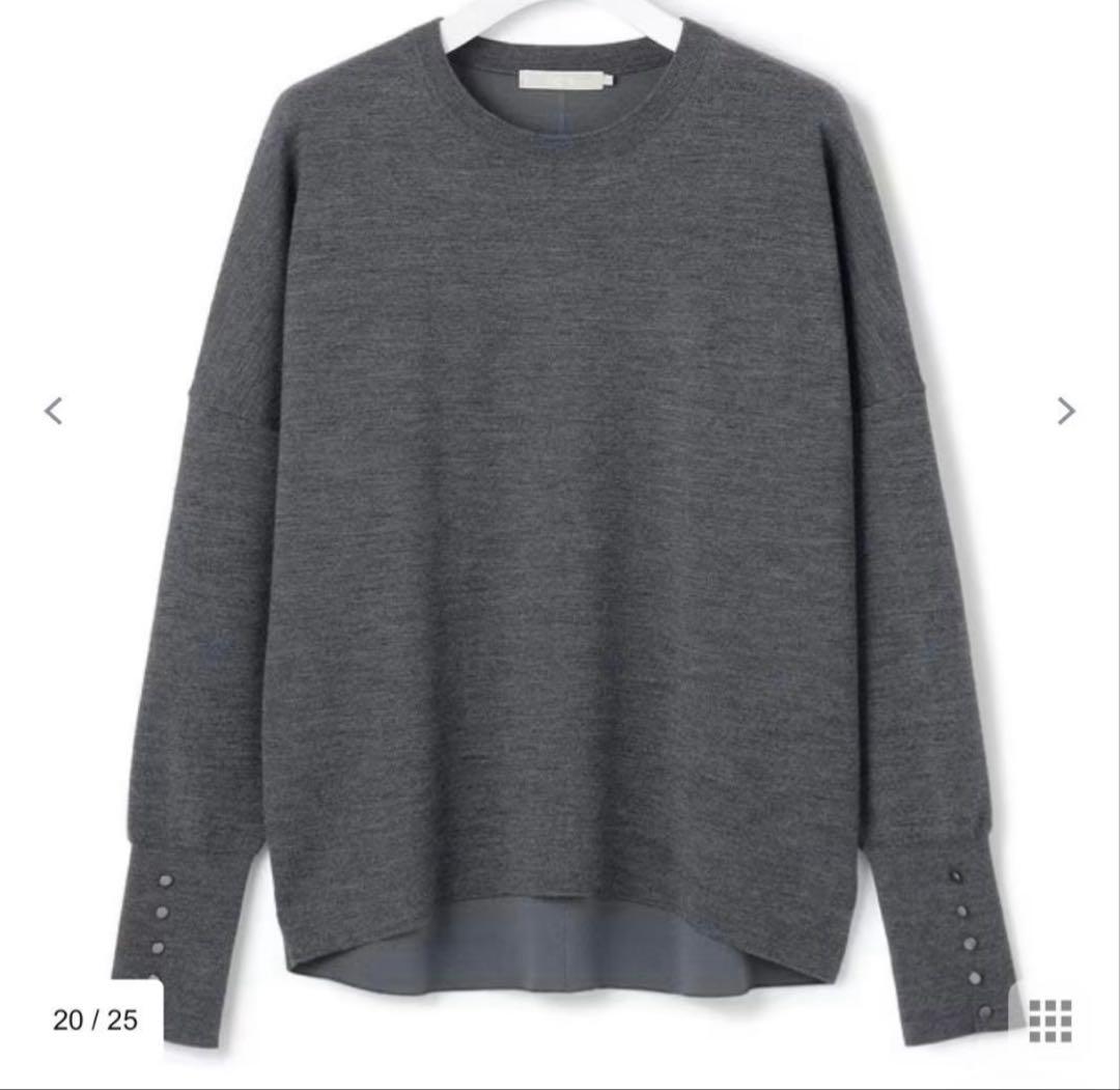 【洗える】 シルキーウールダブルフェイス ニットプルオーバー