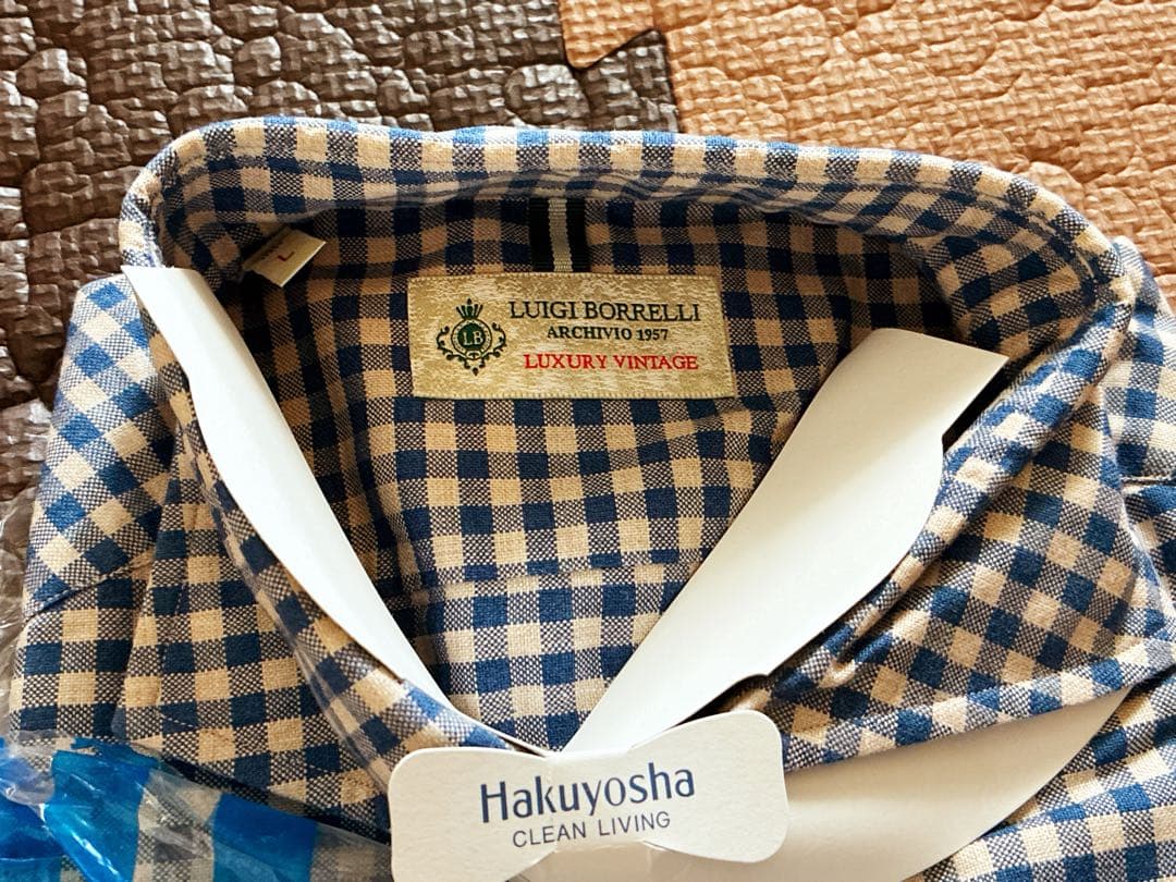 【ほぼ未使用】LUIGI BORRELLI Luxury VintageシャツL