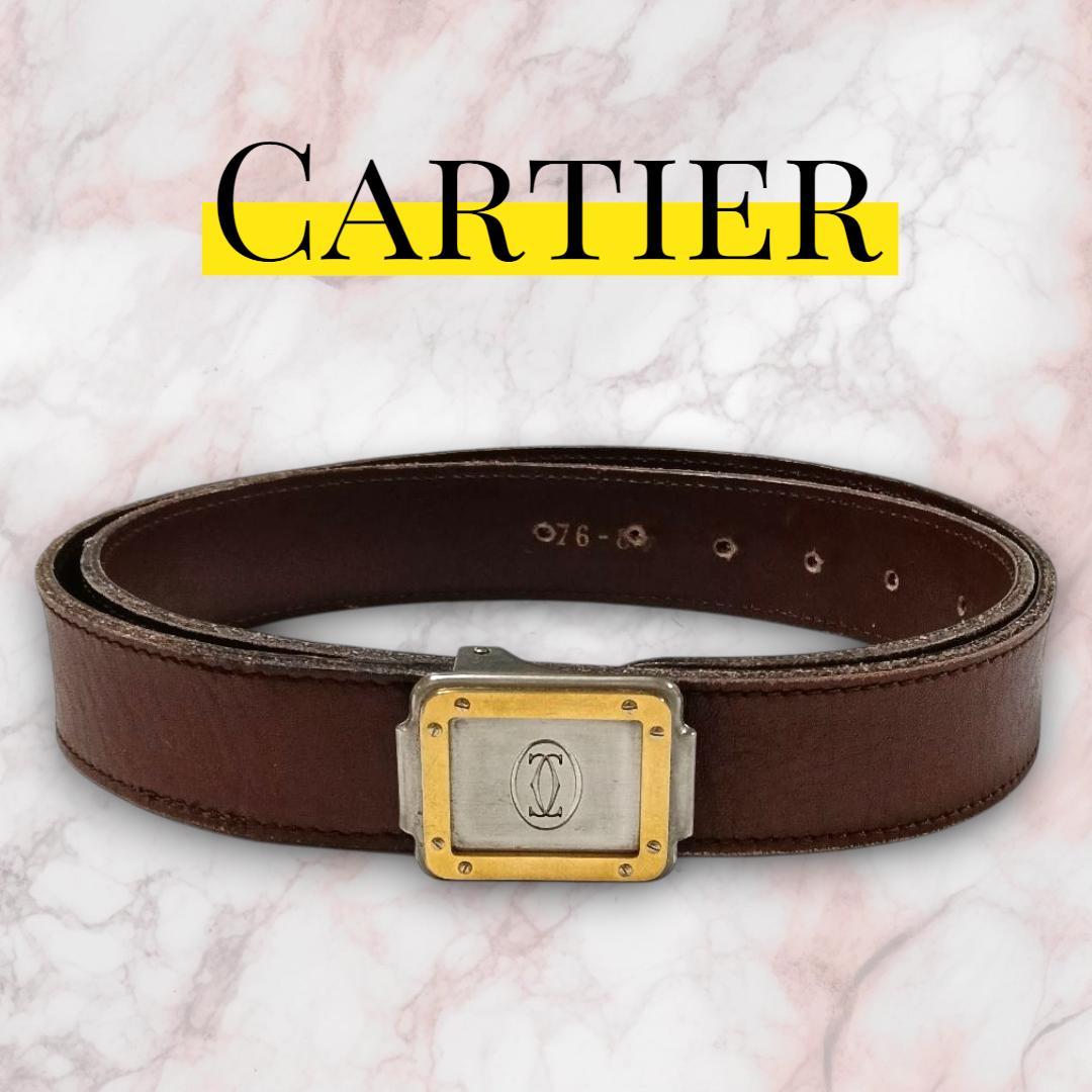 Cartier カルティエ マストライン ベルト レザー ボルドー 金属バックル