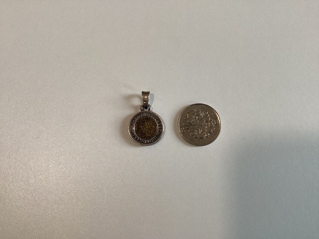 (O_O) アクアシルバー　幸せの６ペンスペンダントヘッド