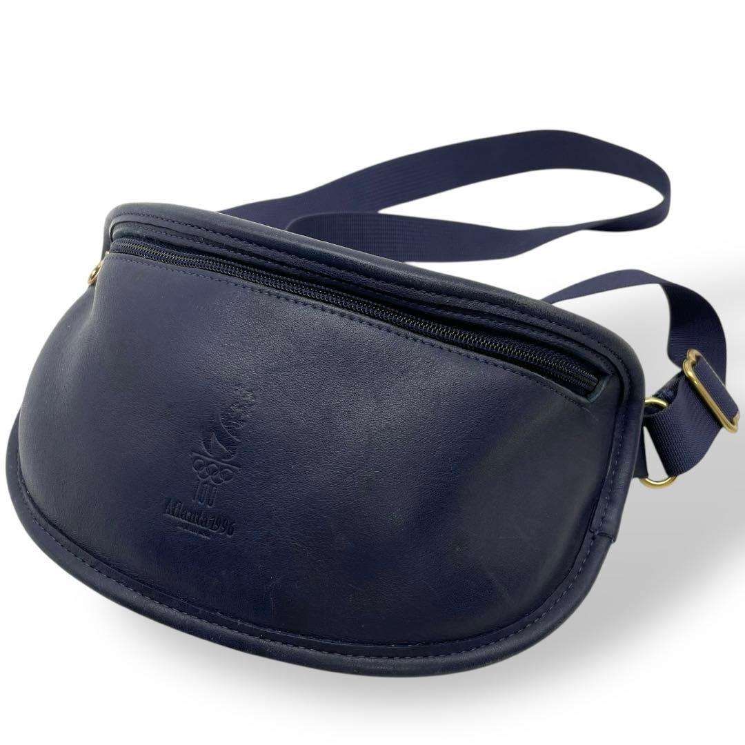 オールドコーチ 0987 ショルダーバッグ アトランタ 三日月 レザー 紺色