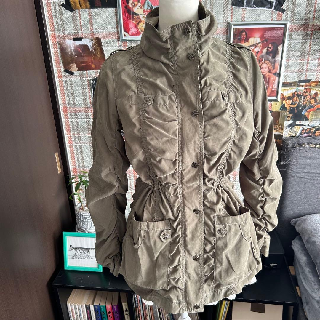 00s y2k 軍風装飾シャーリングミリタリーコート フェアリーグランジアメカジ