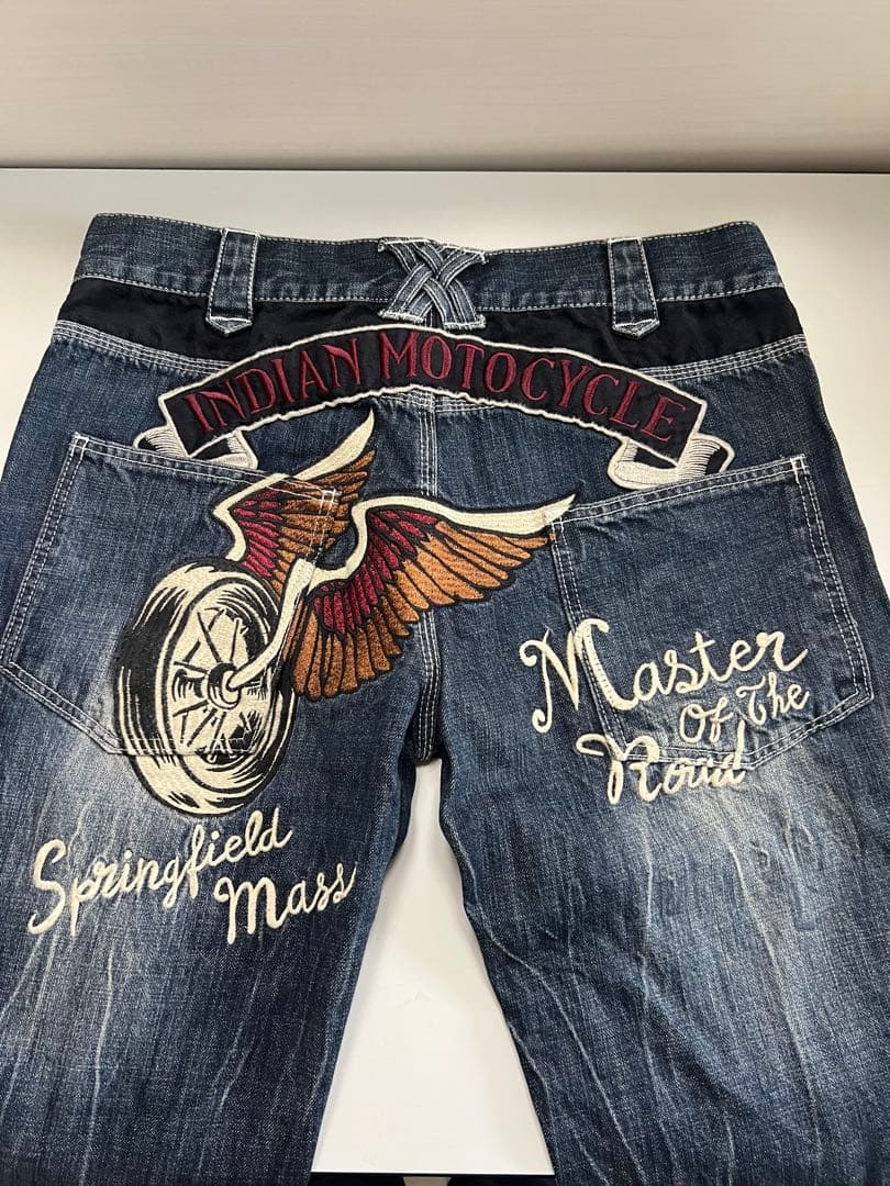Indian Motocycle 刺繍　デニム