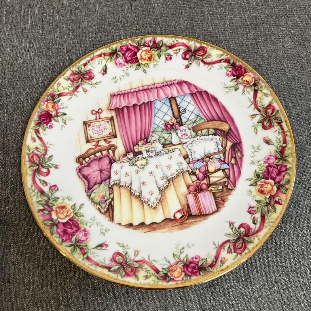 ロイヤルアルバート　オールドカントリーローズ　ルビーアニバーサリー記念　絵皿