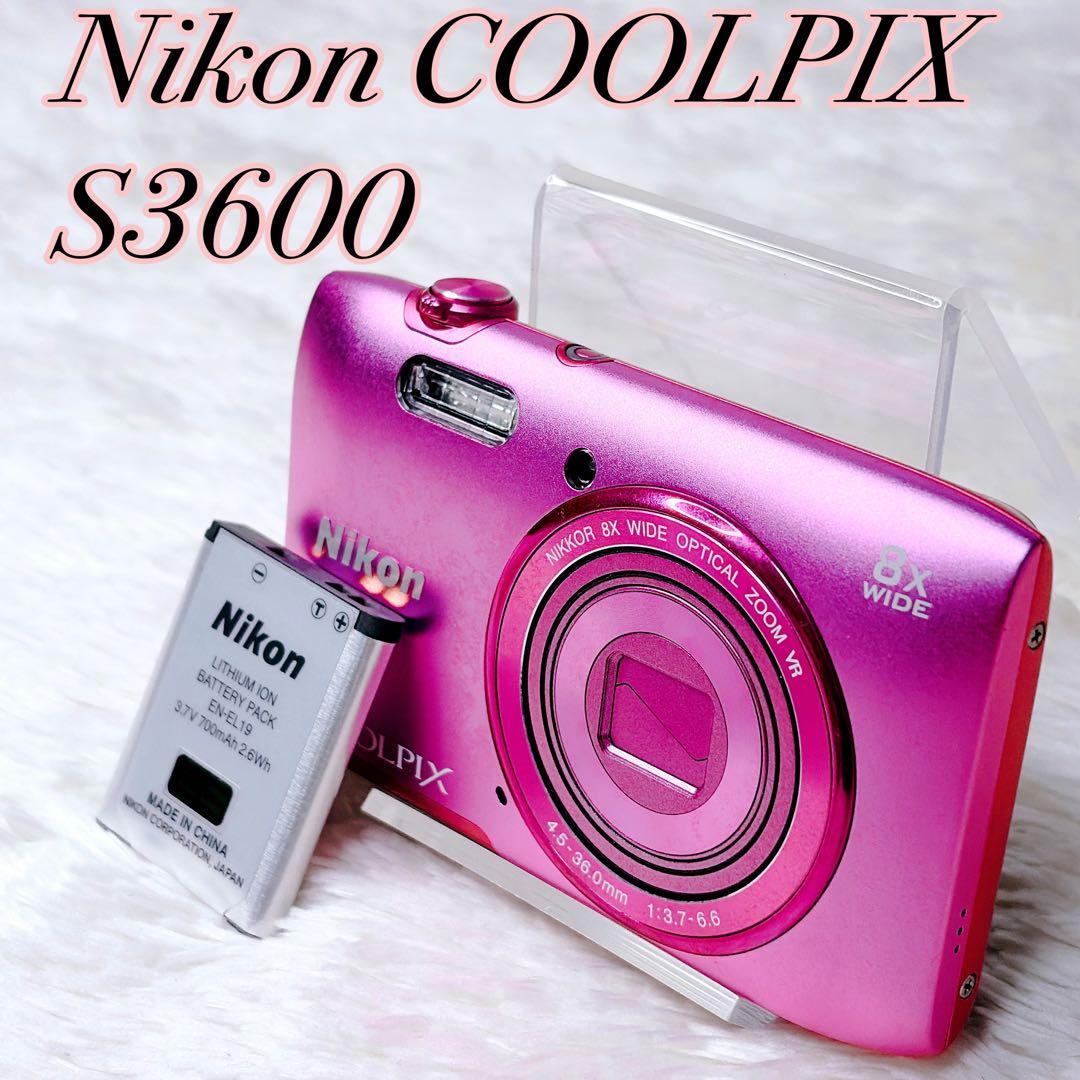 【外観極美品】ニコン Nikon クールピクス COOLPIX S3600ピンク